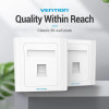 Мережева розетка Vention 1 Port keystone Jack Wall Plate White 86 Type (IFAW0) - № 3