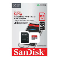Карта пам'яті microSDXC (UHS-1) SanDisk Ultra 128Gb class 10 A1 (140Mb/s) (adapter SD)  - фото № 2