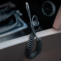 Кабель Baseus Fish eye Spring Data Cable Lightning 1m Black (Колір Черный) - фото № 7
