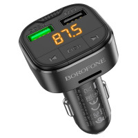 АЗП з FM-модулятором BOROFONE BC43 Flash QC3.0 car BT FM transmitter 18W Black (Колір Черный) - фото № 3