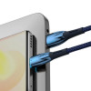 Кабель Baseus Glimmer Series Fast Charging Data Cable USB to Type-C 100W 1m Blue (Синий)- № 3
