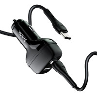 Автомобільний зарядний пристрій HOCO Z36 Leader dual port car charger set(Type-C) Black (Цвет Черный) - фото № 5