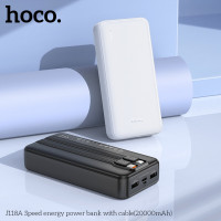 Зовнішній акумулятор HOCO J118A Speed energy power bank with cable(20000mAh) Black (Цвет 7073) - фото № 5