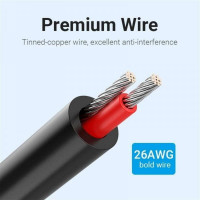Аудіокабель Vention 3.5MM Male to 2-Male RCA Adapter Cable 0.5M Black (Цвет Black) - фото № 3
