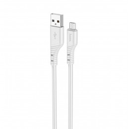 Кабель HOCO X97 Crystal color silicone charging data cable Micro light gray