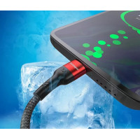 Кабель ESSAGER Fast Charging 5A USB-A to Type C 0.3m red (Колір 7070) - фото № 3