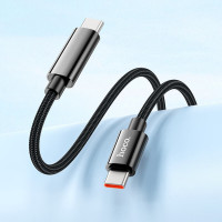 Кабель HOCO U125 Benefit 100W charging data cable with display Type-C to Type-C Black (Цвет Black) - фото № 5
