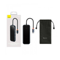 USB-хаб Baseus AcmeJoy 5-Port Type-C HUB Adapter（Type-C to HDMI*1+USB3.0*2+USB2.0*1+Type-C PD&Data *1）Dark Gray (Колір Темно-серый) - фото № 3