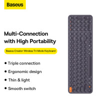 Клавіатура Baseus K01B Wireless Tri-Mode Keyboard Frosted Gray  - фото № 8