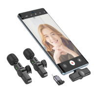 Бездротова мікрофонна система BOROFONE BFK12 Trophy lavalier wireless digital microphone(iP/Type-C) Black (Колір 7073) - фото № 7