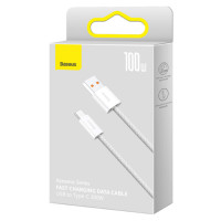 Кабель Baseus Dynamic Series Fast Charging Data Cable USB to Type-C 100W 1m White (Колір Білий) - фото № 2
