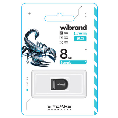 Flash Wibrand USB 2.0 Scorpio 8Gb Black - зображення 2