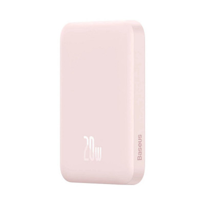 Зовнішній акумулятор Baseus Magnetic Wireless Charging Power bank 6000mAh 20W With Cable Pink - зображення 4