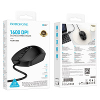 Миша BOROFONE BG17 Morning business wired mouse Black (Колір 7073) - фото № 2