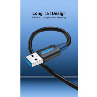Кабель-подовжувач Vention USB 3.0 A Male to A Male  Cable 1M Black PVC Type (CONBF) (Цвет 7073) - фото № 6