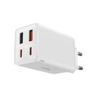 Мережевий зарядний пристрій Baseus GaN6 Pro Fast Charger 2C+2U 65W  EU Moon White((With:Mini White Cable Type-C to Type-C 100W(20V/5A) 1m White） (Колір Moon-White) - фото № 3