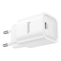 Мережевий зарядний пристрій HOCO C148A Charm single port PD30W charger (EU) White (Колір Білий) - фото № 5