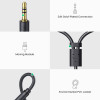 Аудіокабель UGREEN AV109 3.5mm Male to 2RCA Female Cable 25cm (Gray)(UGR-10547) (7073)- № 7