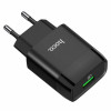 Мережевий зарядний пристрій HOCO C72Q Glorious single port QC3.0 charger 18W Black - изображение 3