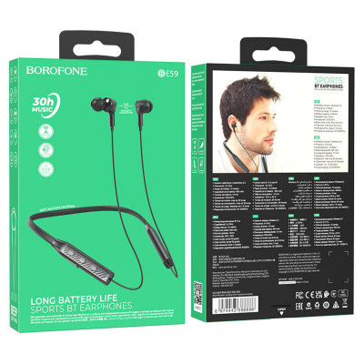 Навушники BOROFONE BE59 Rhythm neckband BT earphones Black (BE59B) - изображение 4
