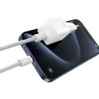 Мережевий зарядний пристрій Baseus GaN5 Fast Charger(mini) 1C 30W EU Moon White(With: Baseus Dynamic 3 Series Fast Charging Data Cable Type-C to Type- (Колір Moon-White) - фото № 7