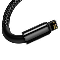 Кабель Baseus Tungsten Gold Fast Charging Data Cable USB to iP 2.4A 1m Black (Колір Black) - фото № 5