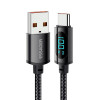 Кабель Essager Enjoy со светодиодным цифровым дисплеем USB-кабель для зарядки от USB A до типа C, 100 Вт, 1 м, черный (EXCT-XY01-P) (EXCT-XY01-P)