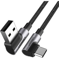 Кабель UGREEN US284 Right Angle USB-A to USB-C Cable 3m (Space Gray) (UGR-70255)  - фото № 2