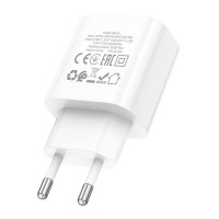Мережевий зарядний пристрій BOROFONE BA81A single port PD20W charger(EU) White (Цвет Белый) - фото № 6