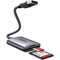 Картрідер UGREEN CM401 USB-A to SD/TF Memory Card Reader Alu Case(UGR-80887) (Колір Metal Gray) - фото № 2