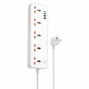 Мережевий подовжувач HOCO  AC14A Rico 5-position socket(PD30W/1C3A) White