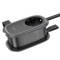 Мережевий подовжувач HOCO NS7 Sharp 1 position(PD20W/1C2A) desktop socket(EU/GER) Black (Цвет Черный) - фото № 5