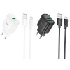 Мережевий зарядний пристрій HOCO C140A Smart single port QC3.0 charger set(Micro)(EU) Black (7073)- № 5