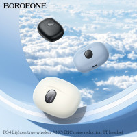 Бездротові навушники BOROFONE FQ4 Lighten true wireless ANC+ENC noise reduction BT headset Blue (Колір Синий) - фото № 4