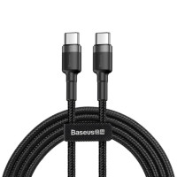 Кабель Baseus Cafule PD2.0 60W flash charging USB Type-C-Type-C (20V 3A)1M Grey+Black (Колір Черный), Атикул k7715 |  купить на VILKI.NET - фото № 1