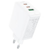 Мережевий зарядний пристрий ACEFAST A41 PD65W GaN (2*USB-C+USB-A) зарядное устройство Белый (AFA41W)