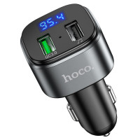 АЗП з FM-модулятором HOCO E67 Fighter QC3.0 18W car BT FM transmitter Black (Колір Черный) - фото № 2