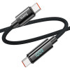 Кабель HOCO U125 Benefit 100W charging data cable with display Type-C to Type-C Black (Black)- № 3