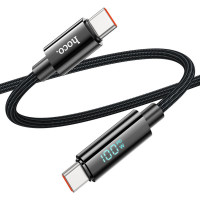 Кабель HOCO U125 Benefit 100W charging data cable with display Type-C to Type-C Black (Цвет Black) - фото № 3