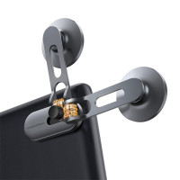 Автотримач для телефона Baseus T-Space Series Folding Metal Car Mount Magnetic Phone Holder Frost Silver (Цвет Silver) - фото № 6