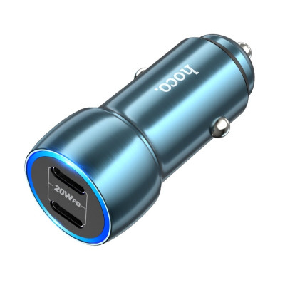 Автомобильное зарядное устройство пристрій HOCO Z48 Tough 40W, двухпортовое (2C) автомобильное зарядное устройство Sapphire Blue (6931474795007) - изображение 2