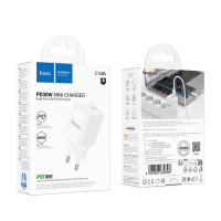 Мережевий зарядний пристрій HOCO C148A Charm single port PD30W charger (EU) White (Колір Білий) - фото № 2