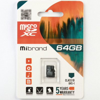 microSDXC (UHS-1) Mibrand 64Gb class 10 - изображение 1