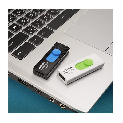 Flash A-DATA USB 3.0 AUV 320 128Gb Black/Blue (AUV320-128G-RBKBL) - зображення 4