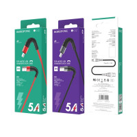 Кабель BOROFONE BX32 USB to Micro 2.4A, 1m, nylon, aluminum+TPE connectors, Black (Колір 7073) - фото № 4
