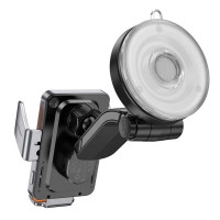 Автотримач для телефона з БЗП HOCO HW8 Transparent Discovery Edition wireless fast charging car holder(center console) Metal Gray (Цвет Metal Gray) - фото № 6