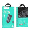 Автомобільний зарядний пристрій HOCO Z57 Glorious single-port PD30W car charger set (C to iP) Metal Gray (Metal Gray)- № 2