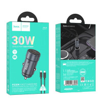 Автомобільний зарядний пристрій HOCO Z57 Glorious single-port PD30W car charger set (C to iP) Metal Gray (Цвет Metal Gray) - фото № 2