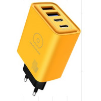 Мережевий зарядний пристрій WUW-C212 48W Charger 2 USB C +  2 USB C yellow