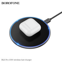Бездротовий зарядний пристрій BOROFONE BQ3 Pro 15W wireless fast charger Black (Цвет Черный) - фото № 3